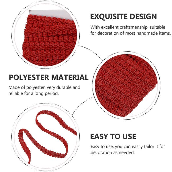 1 rull gardinbånd dekorasjon DIY polyester flettet kant dekorasjon kappe kleskant