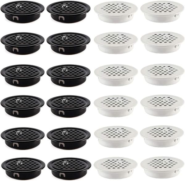 Ventilationsrist 35mm Ventilationsrist Hul Rustfrit Stål Skabsudstødningsrist Ventilation Rund Bund Mesh Ventilationshul 24 Stykker til