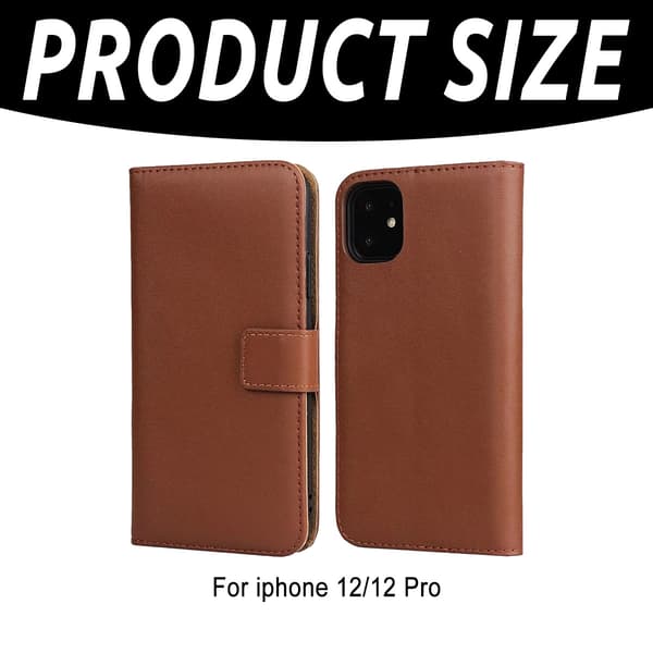 iPhone 12/12 Pro Ekte Lær Etui - Brun