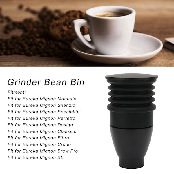 60g Kvarn Blåsböna Behållare Aluminiumlegering Kaffekvarn Rengöringsverktyg för Eureka MignonBlack