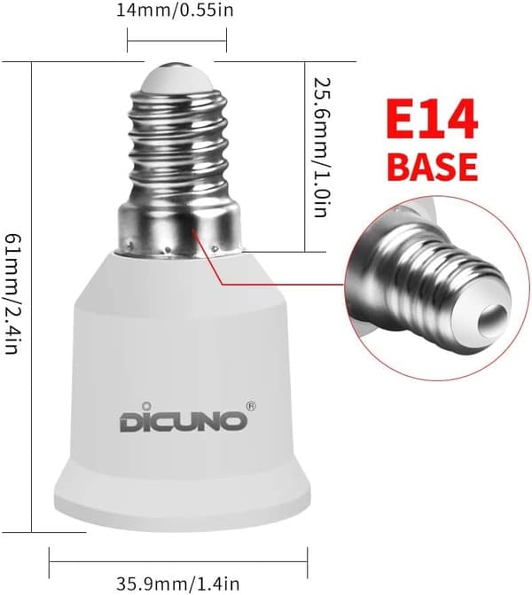 Socket Adapter til Nem Installation, E12 til E26 Konverter, PBT Materiale Giver Holdbar Konstruktion, Varmebestandig, Ideel til Konvertering