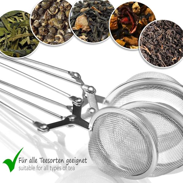 2 Teatänger - bollformad rostfritt stål teinfuser - te sil