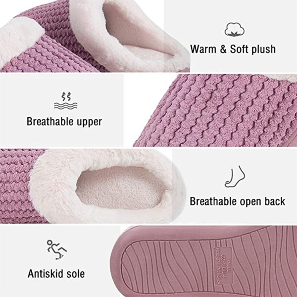 Mjuka minnesskum tofflor för kvinnor Komfort Varma Slip on Hou