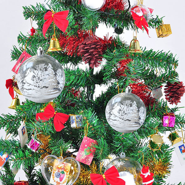 6 st DIY Hängande Genomskinliga Kulor Påfyllningsbara Dekorationer Passar för Jul Bröllop Fest Födelsedag Dekorationer - 60mm
