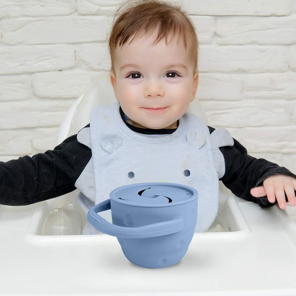 Folding Snack Cup, Portable, Space Saving, Olive Green