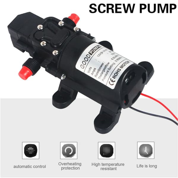 DC Vattenpump Membran Högtryck Membran Priming 6l/min Båt Nf1st