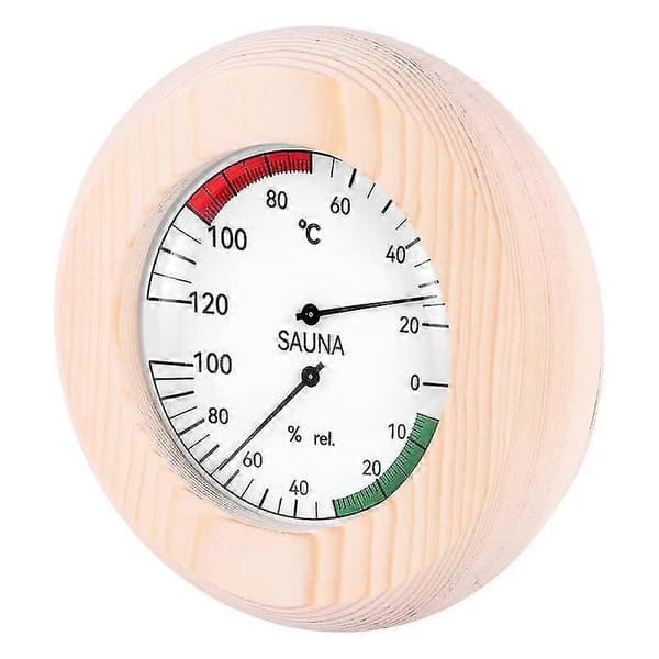 Træ Sauna Termometer Hygrometer Horisontal Holdbar Digital Sauna Rum Tilbehør Indendørs Fugtighed