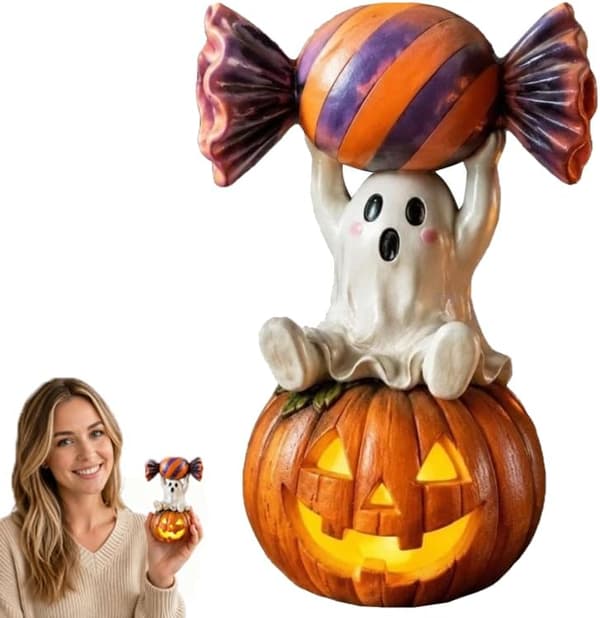 Halloween Harpiks Spøgelsesstatue med Slikpynt