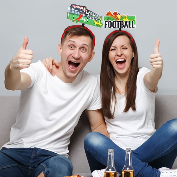 Sæt med 8 VM-festfodboldpandebånd – Heppepandebånd til fodboldfans