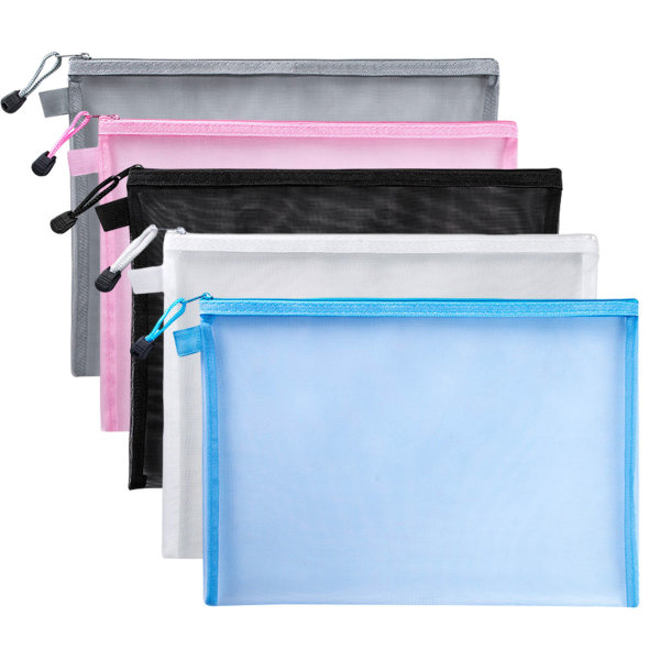 Hängande nät dragkedja väska, lätt nylon mapp, fil