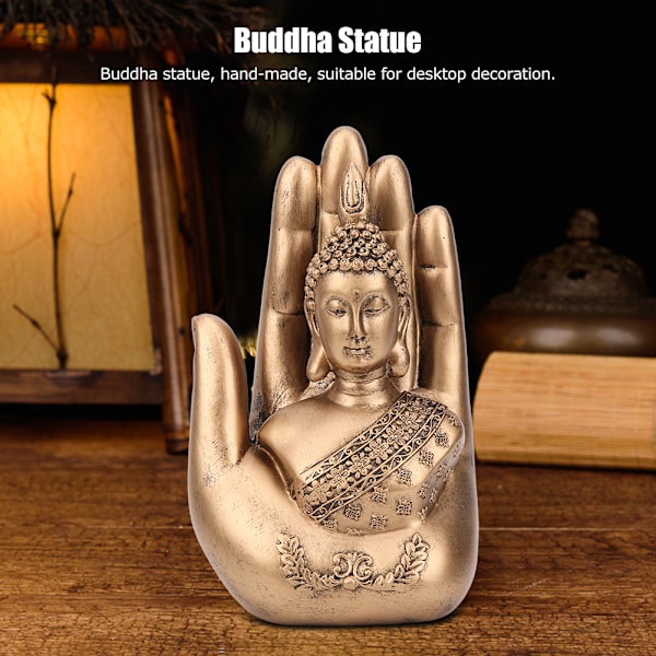 Hjemme Antikk Harpiks Buddha Statue Ornament Kunst Håndverk Kontor Skrivebord Dekorasjon Forbruksvarer
