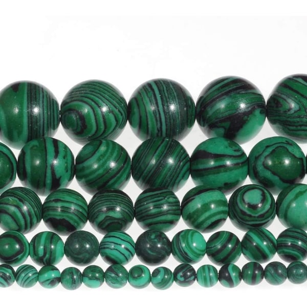 10 mm gröna malakitpärlor sten lösa pärlor Ädelsten runda pärlor Energiläkande pärlor för att göra DIY smycken ca 15,5 tum.