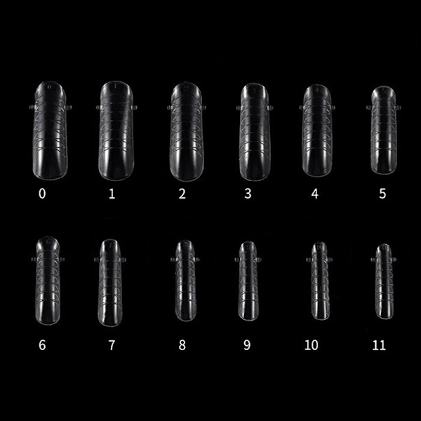 120 stk./æske Poly Nail Extension Gel Dobbeltforme Neglebygger Forlængelsesgel Negleform Klar Fuld Dækning Falske Negletips Dobbeltforme Akryl Negleforme