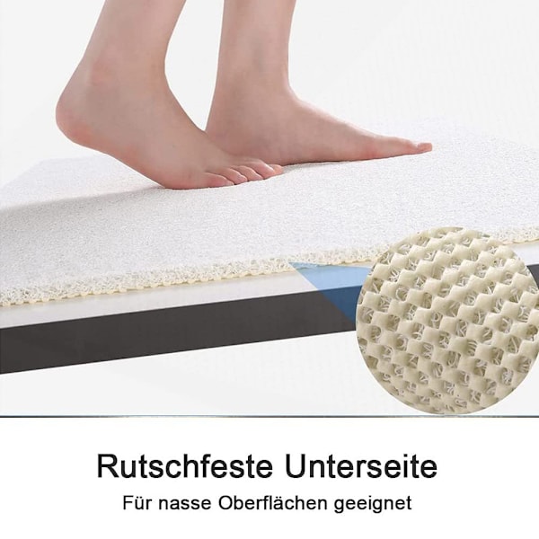 Halkfri Duschmatta för Våta Utrymmen, Texturerad Yta Säkerställer Säkerhet i Badrummet, Snabbtorkande & Lätt Rengöring, Loofah Massage Textur, Ftalatfri