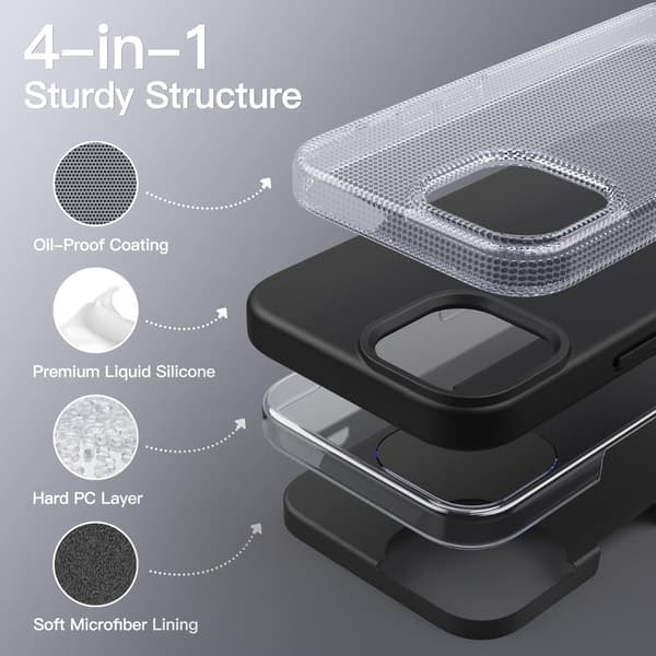 iPhone 16 Pro Beskyttelse Mat Sort Cover - Telefoncover - iPhone 16 Pro (6.3) i Frostet Sort
