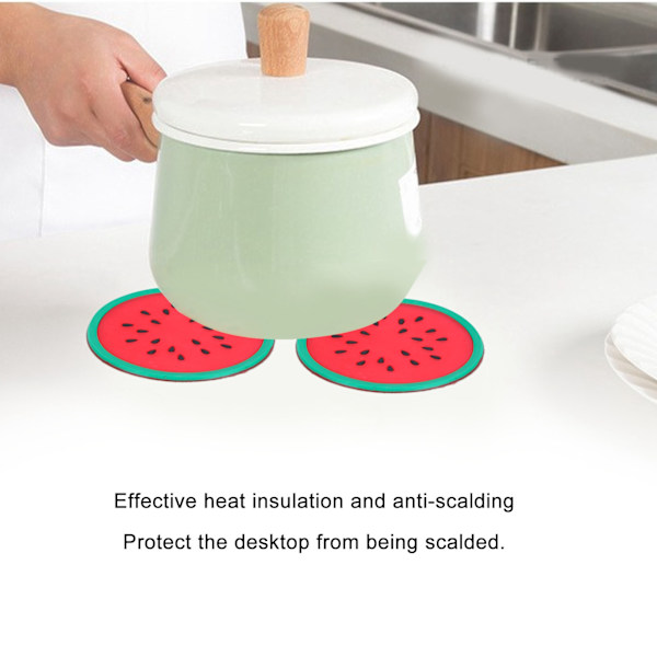 Vattenmelon fruktform Underlägg Bordsunderlägg Silikon Kopp Dryckshållare Matta Kökstillbehör