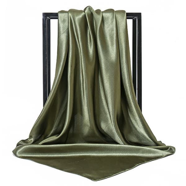 Blå+grön, sidenscarf, 2 satinsjal för kvinnor, ny satin dam