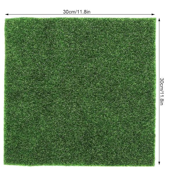5 stk Kvadratiske Kunstig Gras Hageplen DIY Miniatyr Landskapsdekorasjon 30x30cm
