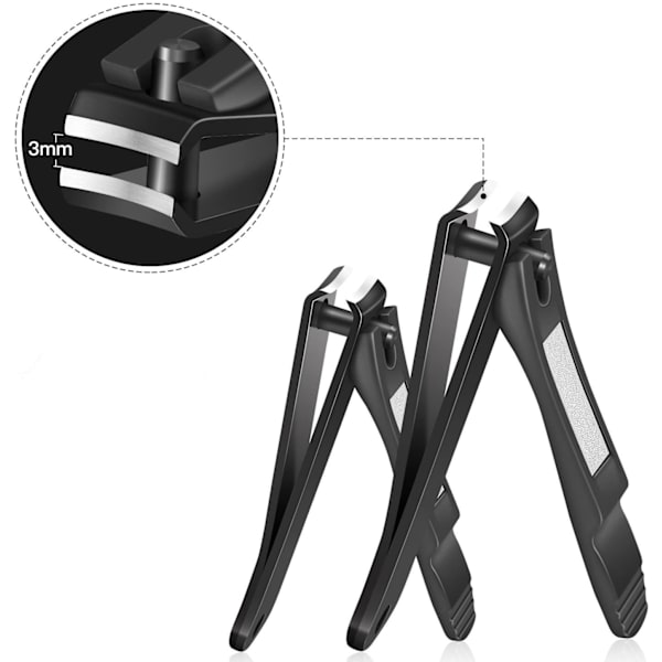 Nagelklippare Set - 2 Pack Rostfritt Stål, Professionella Fingernagel- och Tånagelklippare för Tjocka Naglar