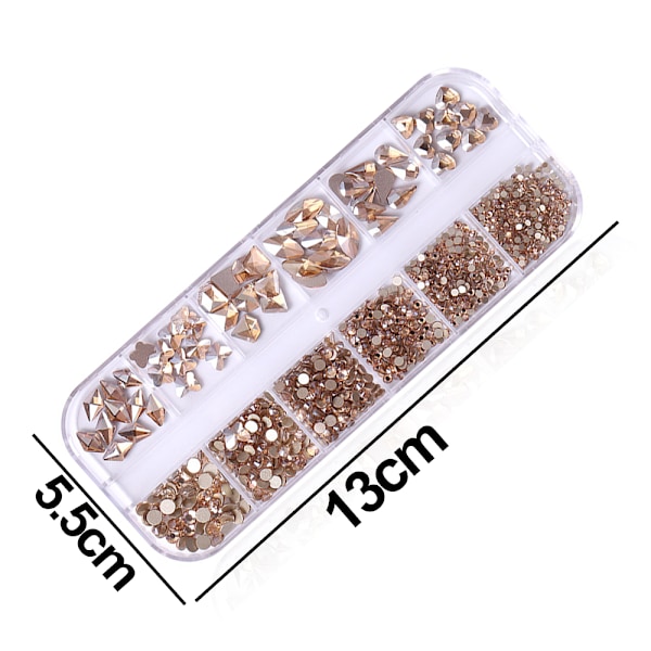Nagelkonst Rhinestones Nagelkristaller, Multi Shapes Flatback Nageldiamant Ädelstenar