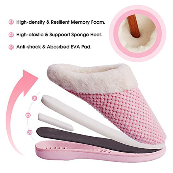 Mjuka minnesskum tofflor för kvinnor Komfort Varma Slip on Hou