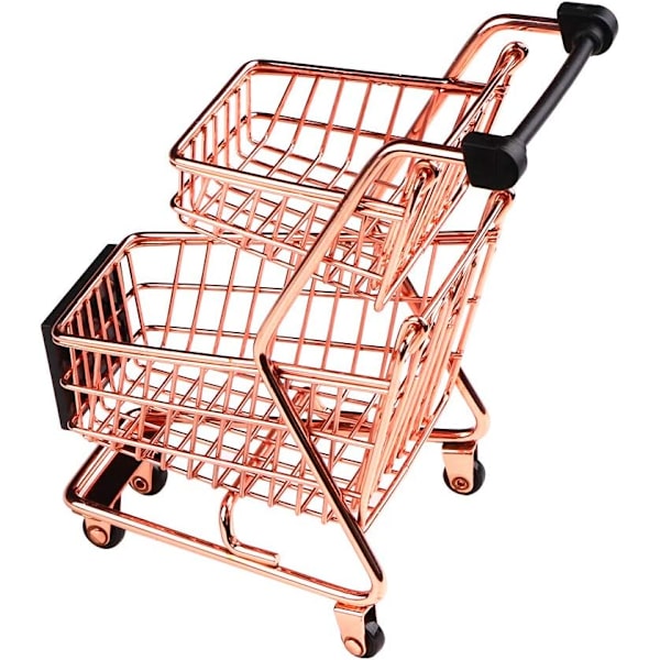 Mini Metal Shopping Cart Supermarket Handcart Trolley, Table Off