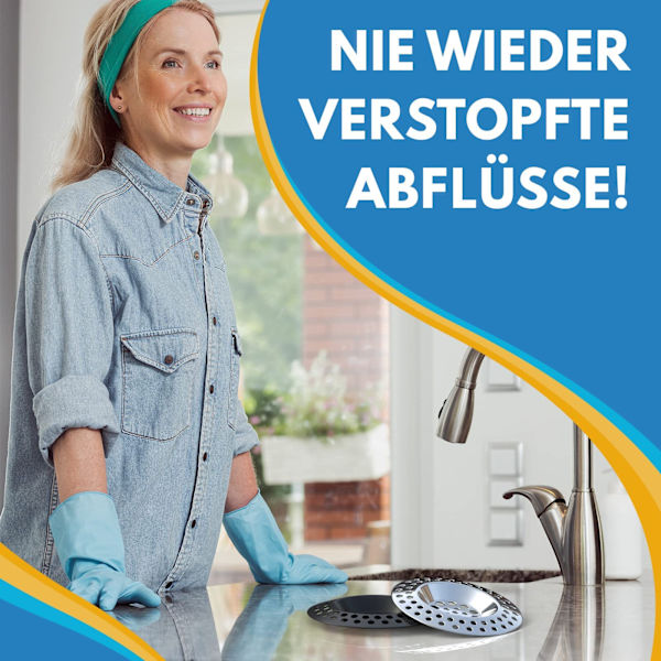 Rostfritt stål - Deluxe diskbänkssil - Flexibel hårsil dusch