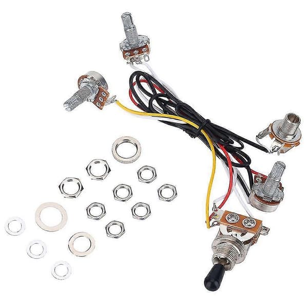 Elektrisk Gitarr Kablage Kit 3-vägs Växelströmbrytare 2 Volym 1 Ton 500k