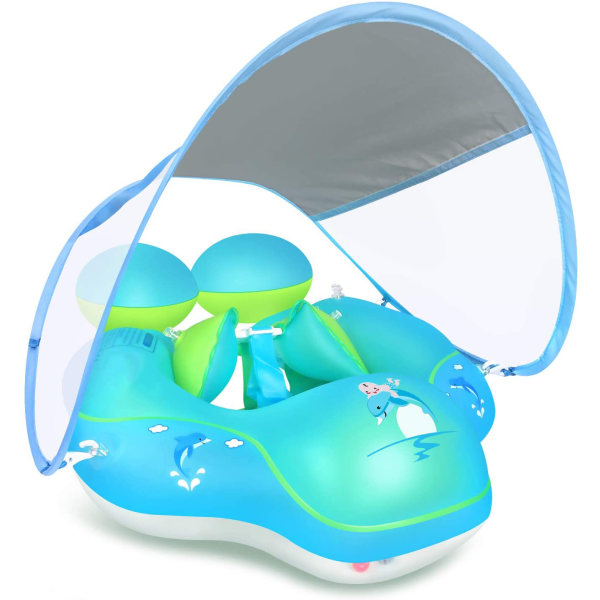 Baby Uppblåsbar Simring, Baby Pool Float med Removab