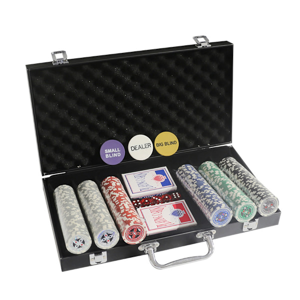 Pokerchip-set för Texas Holdem, Blackjack, spel med bärväska
