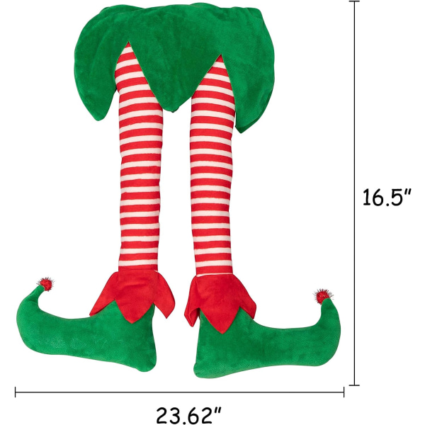 23” Julenisse-Stuffede Ben Fastgjort Til Topppynt For Juletreet