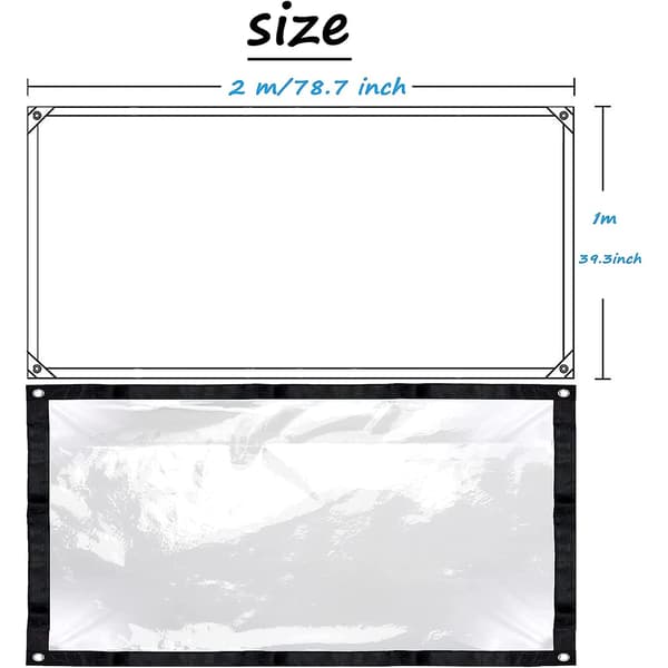 Vandtæt presenning, Mmgoqqt, Polyethylen/Rustfrit stål, 2x1 m, Transparent/Sort