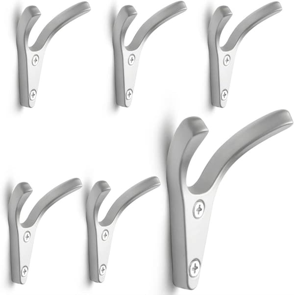 6 Dubbla Väggkrokar, Minimalistiska Väggmonterade Kraftiga