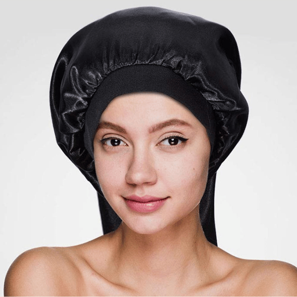 Extra Storlek Satin Bonnet, Mjukt Vikbar Design med Justerbart Knytband för Stilfull Hårvård (Set)