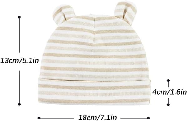 2-pack Aprikos, Beige Nyfödd Sjukhusmössa 0-6 Månader Björnöron B