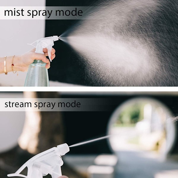 Professionelle rengøringssprayflasker, lækagesikre sprayflasker med justerbar dyse, ergonomisk design for komfortabelt greb i sort, pink, blå, 3 stk.