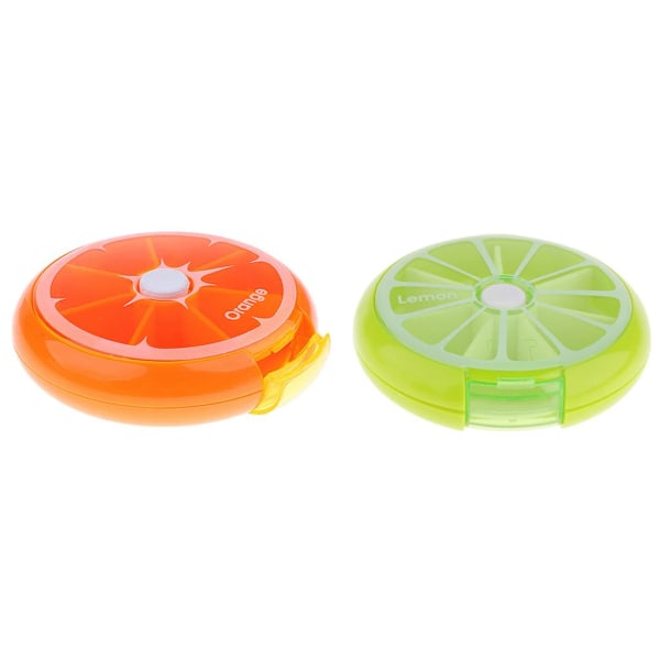 Pillerbehållare med fruktdesign och lås, BPA-fritt material för säker daglig användning (2 st)