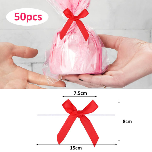 Trådbues Baking Gave Candy Emballasje Tie Wire Bow, gavepose,