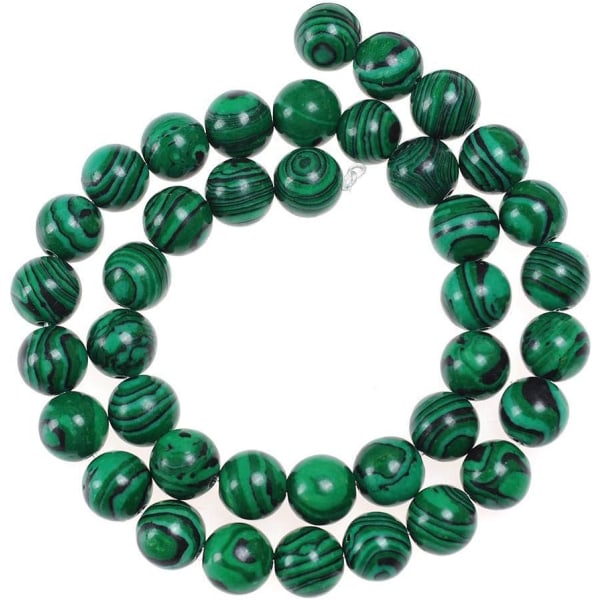 10 mm Vihreät Malakiittihelmet Kivi Irtohelmet Jalokivi Pyöreät Helmet Energiahoitohelmet DIY Korujen Valmistukseen Noin 15,5 tuumaa.