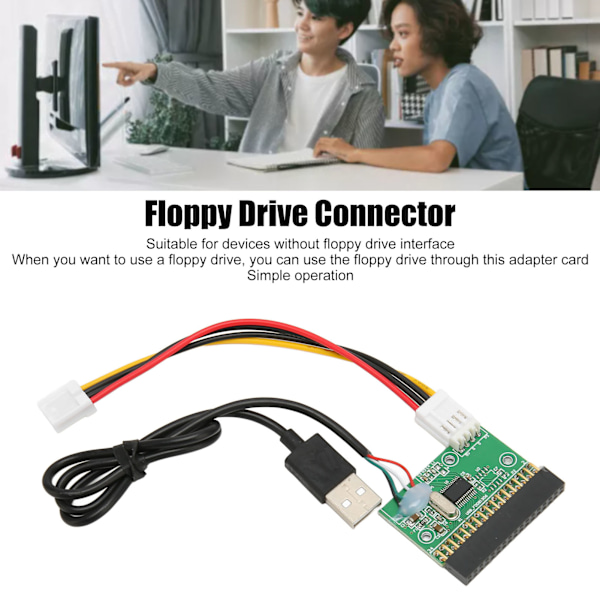 1.44MB 3.5in Floppy Drive Connector Plug and Play 34 PIN til USB Kabeladapter til 1.44MB Floppy Drive