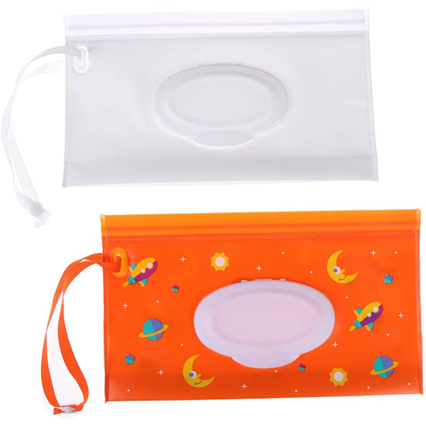 2Pcs Portable Wet Wipes Dispenser Holder Wipes Bags Case Pouch Reusable Refillable Travel Wipes Pouches Storage Container Bag