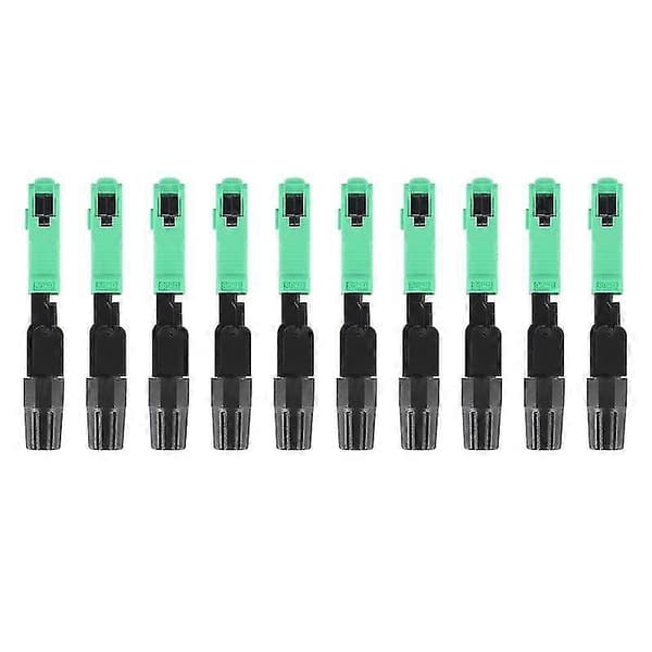10 stk. / Fiberoptisk stik Indlejret Single Mode Komponent Fiberoptisk Hurtigstik - sort + Grå