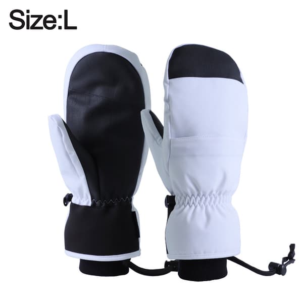 Hvite hansker for snowboard, varme hansker