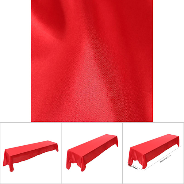 145x320cm Rektangulært Dug Borddekke Flekkbestandig Bankett Bryllup Fest Dekor Rød