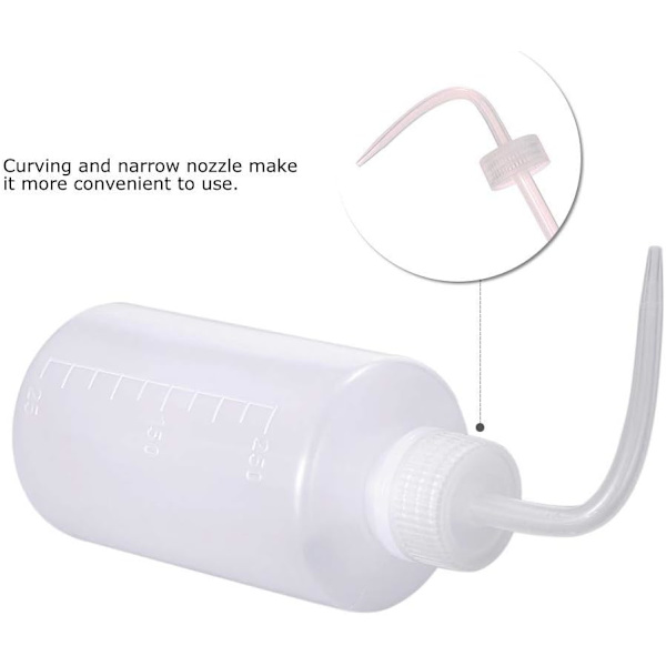 Tatueringstvättflaska, 2 st 500 ml säkerhetstatueringstvättflaska Vattningsverktyg, Ekonomisk plastklämflaska för tatueringstillbehör (500 ml / 16 oz)