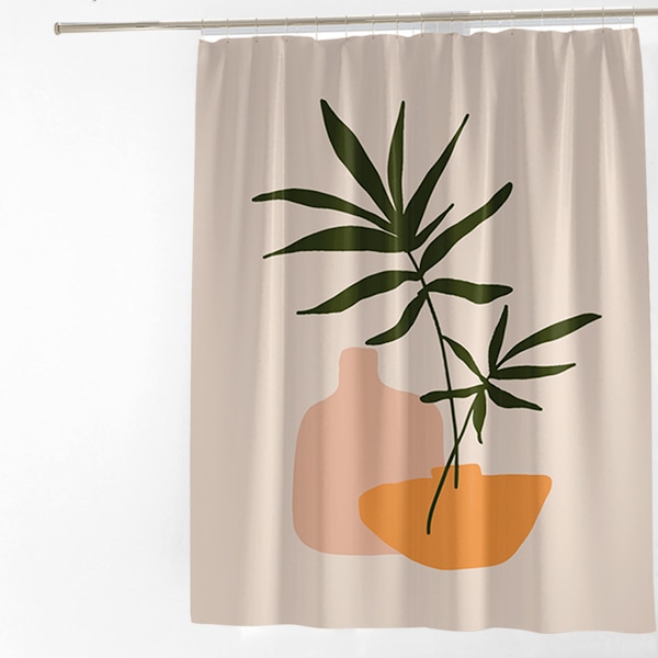 Blommig abstrakt duschdraperi 71 x 71 - Boho och minimalistisk
