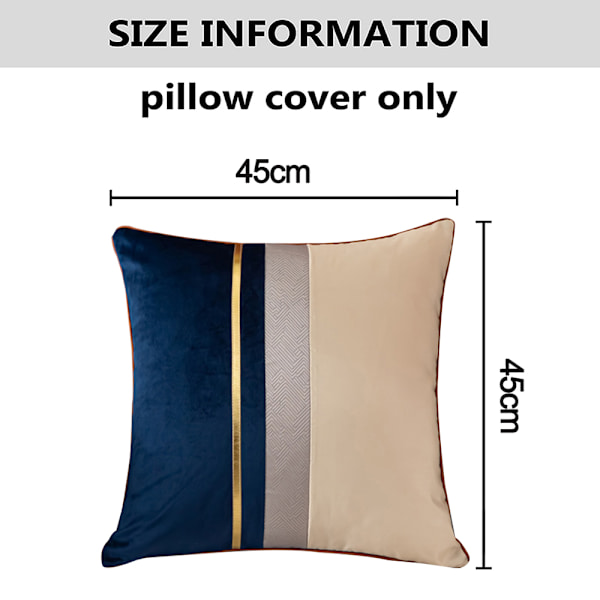 Marinblå patchwork cover med guldrandigt Navy Blue