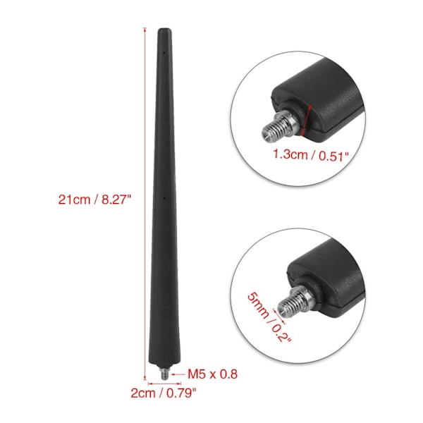 Bil AM/FM Antenne 52019353 / 51910790 Gummi Svart Erstatning for Fiat 500 2012 og fremover