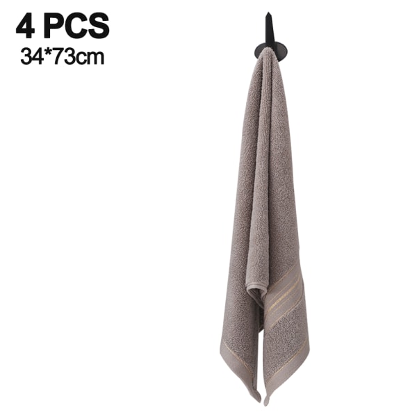 Hurtig tørkende bomulls håndkle for bad, 34*73cm, sett med 4 (blå)
