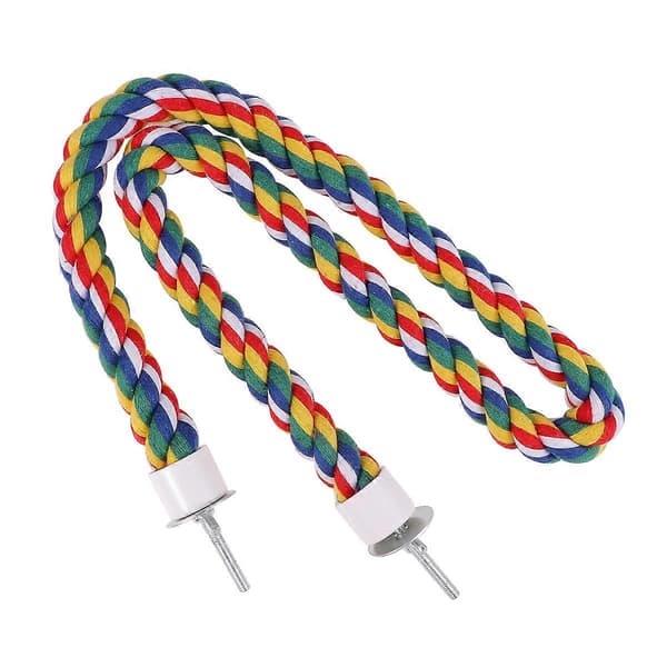 1 st papegojbomullsrep hållbart stående klätterrep husdjursfågel tuggleksak för hembutik (80 cm)